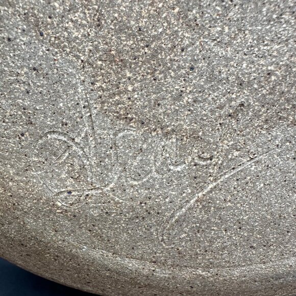 Handcrafted Art Pottery Pie Plate Floral Botanical Earth Tones Brown Green - Picture 4 of 8